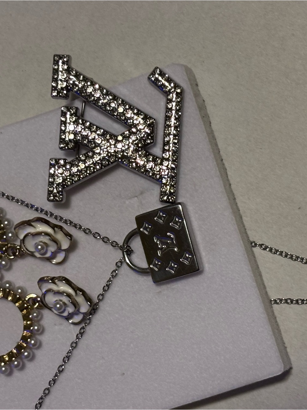 Silver Crystal Initial Pendant Necklace - Women's Jewelry